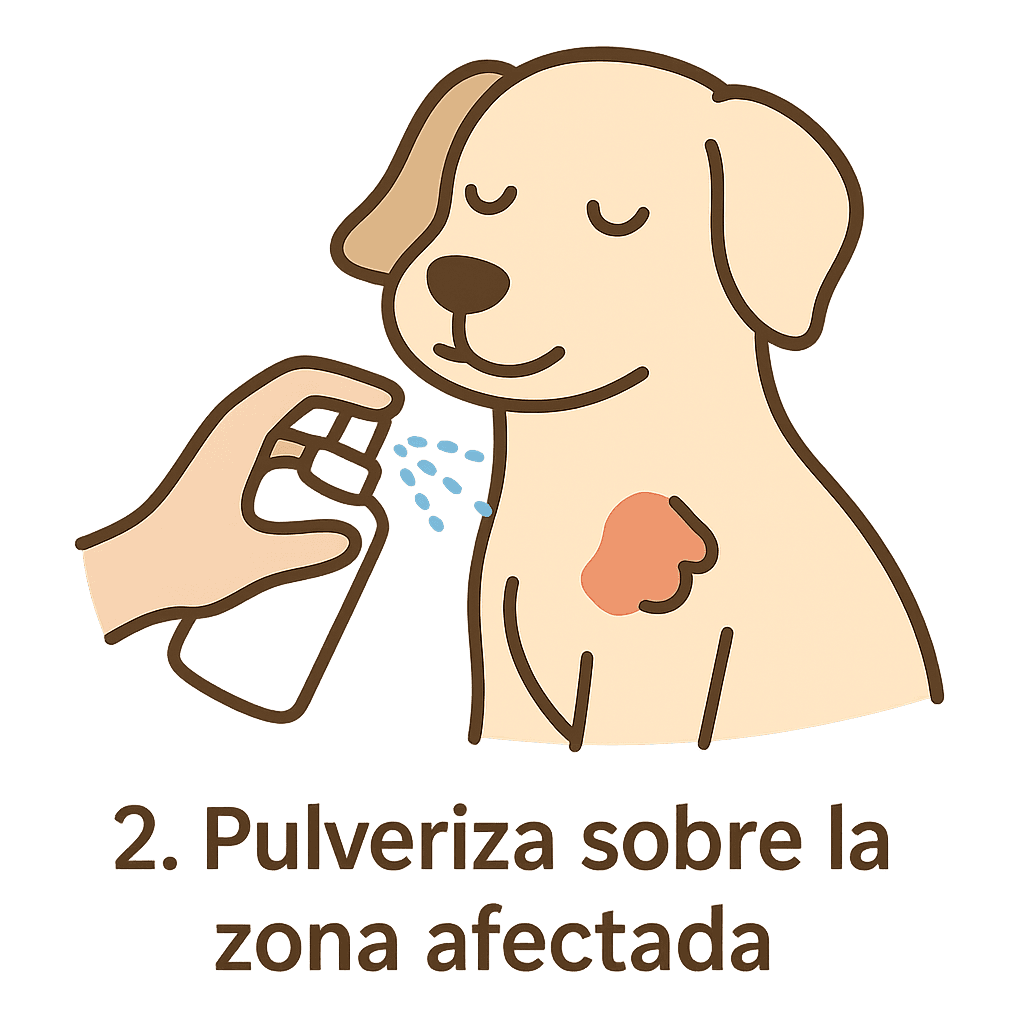 Paso 2: Aplique 2–3 gotas en el área.